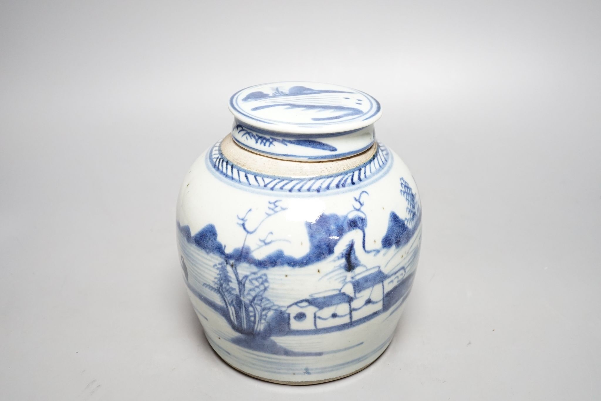 Four Chinese blue and white jars, 19th century and later